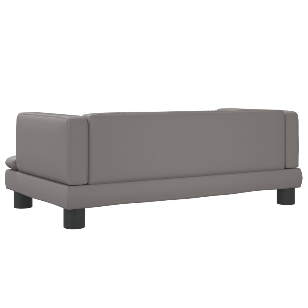 Children's sofa grey 80x45x30 cm artificial leather