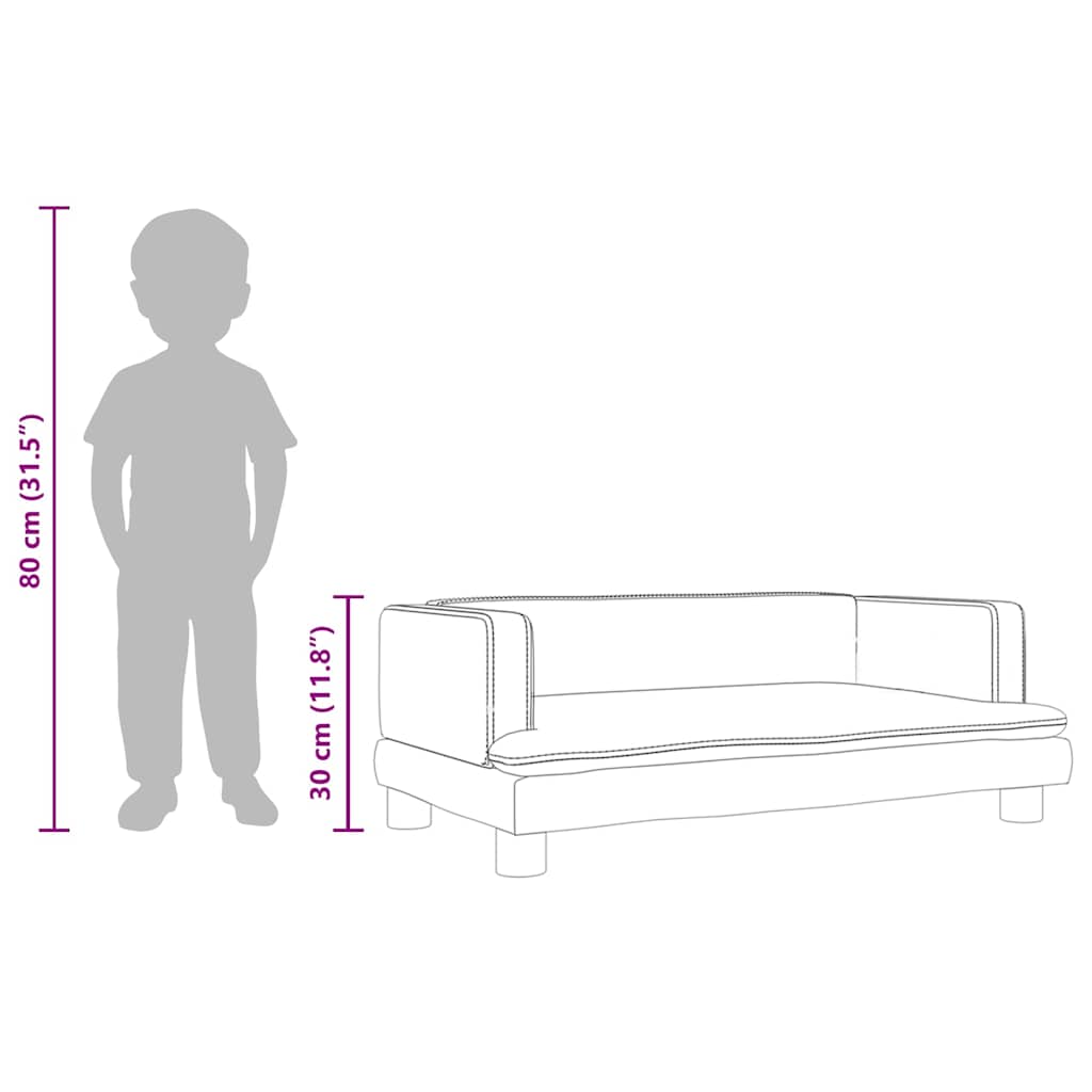 Kindersofa Cappuccino-Braun 80x45x30 cm Kunstleder