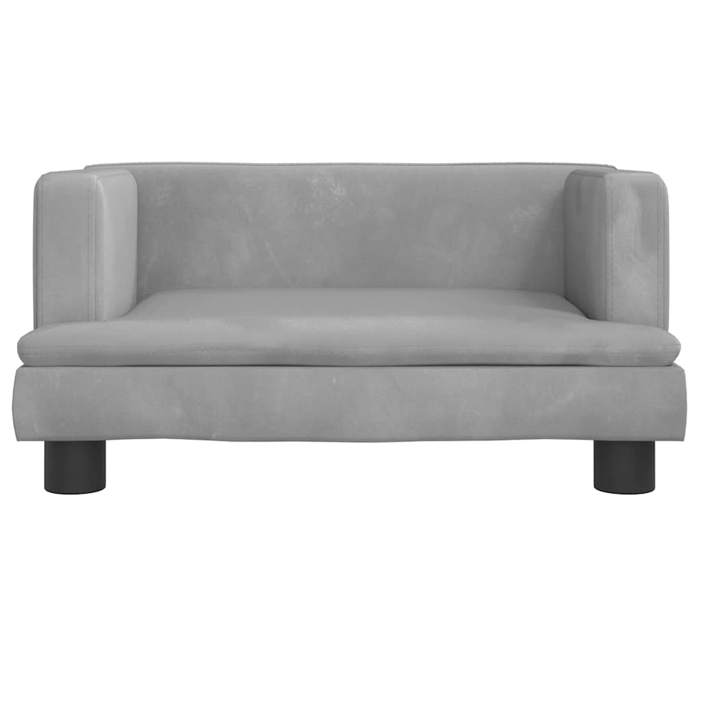 Children's sofa light grey 60x40x30 cm velvet