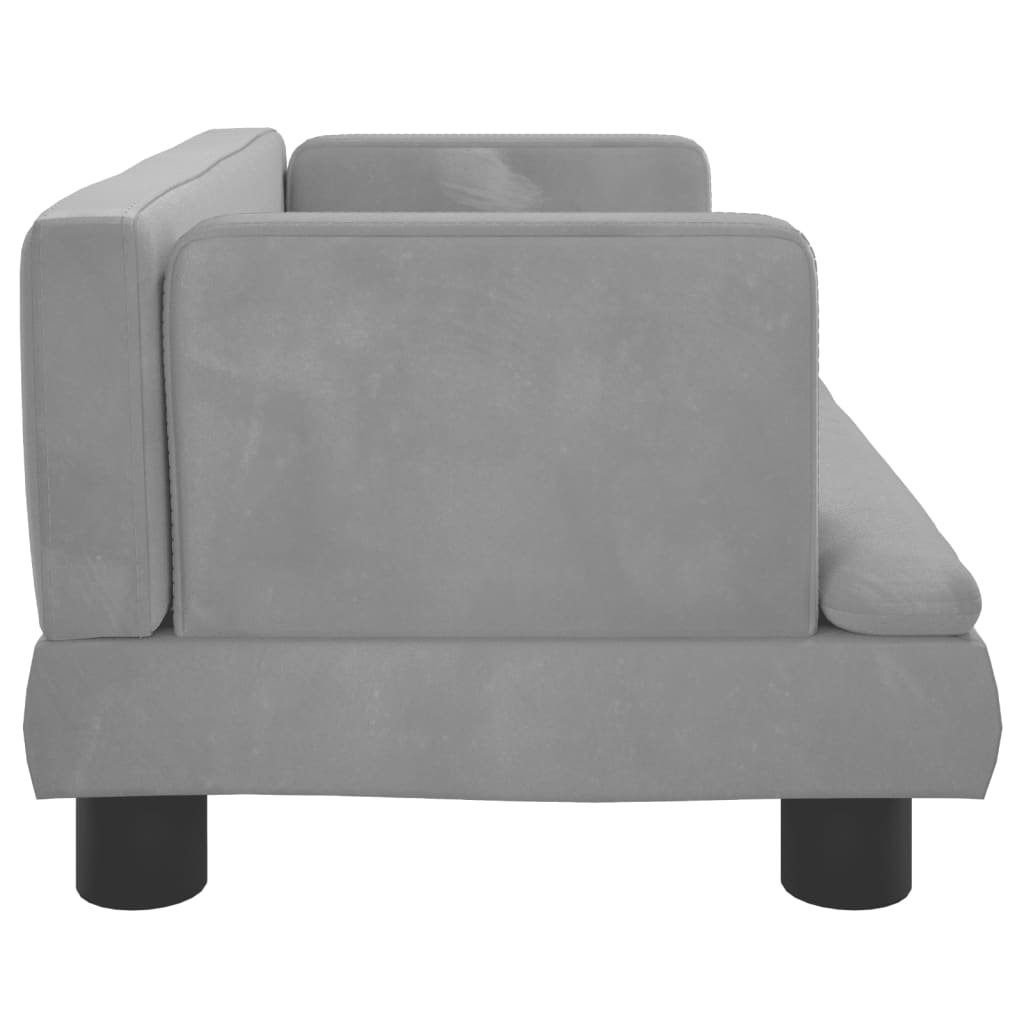 Children's sofa light grey 60x40x30 cm velvet