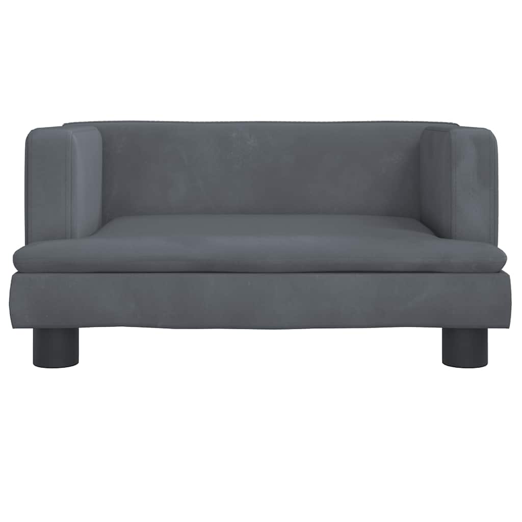 Children's sofa dark grey 60x40x30 cm velvet