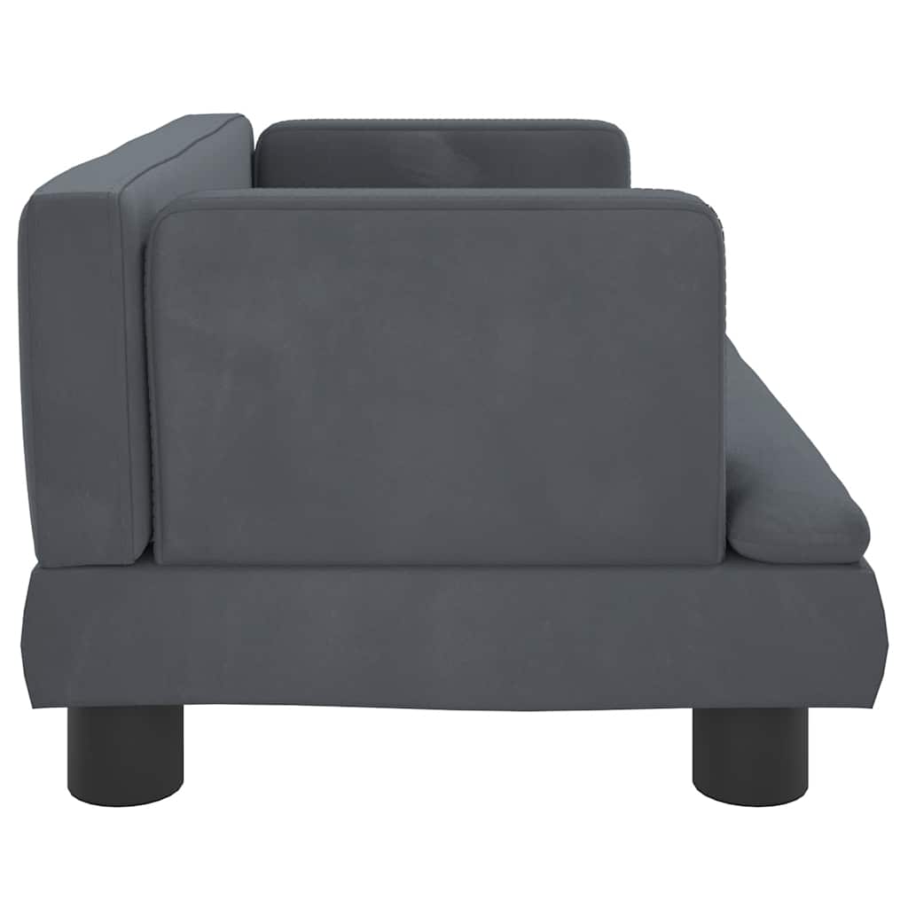 Children's sofa dark grey 60x40x30 cm velvet