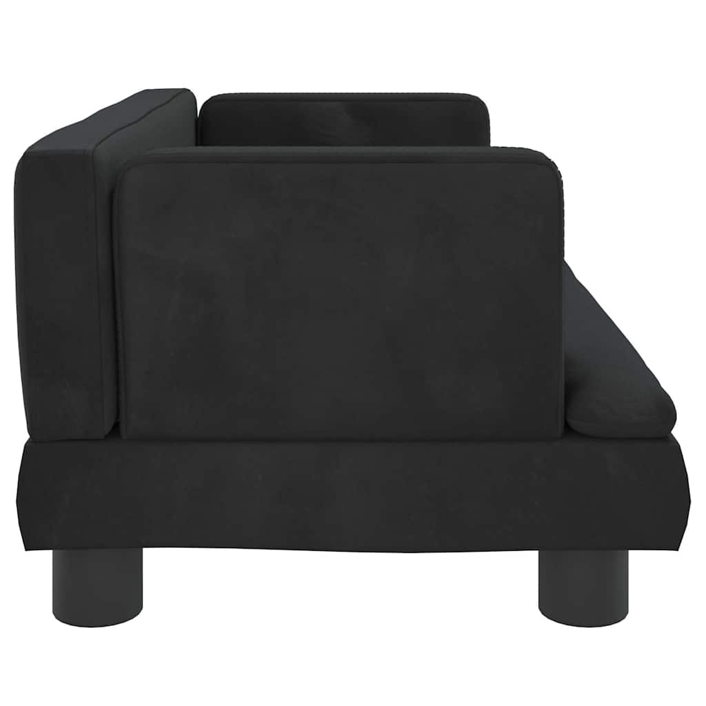Canapé enfant noir 60x40x30 cm velours