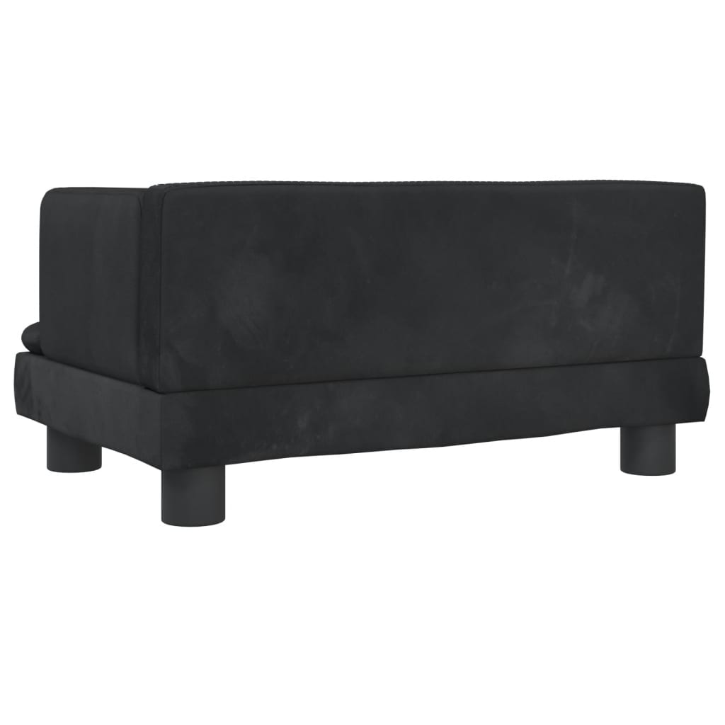 Canapé enfant noir 60x40x30 cm velours