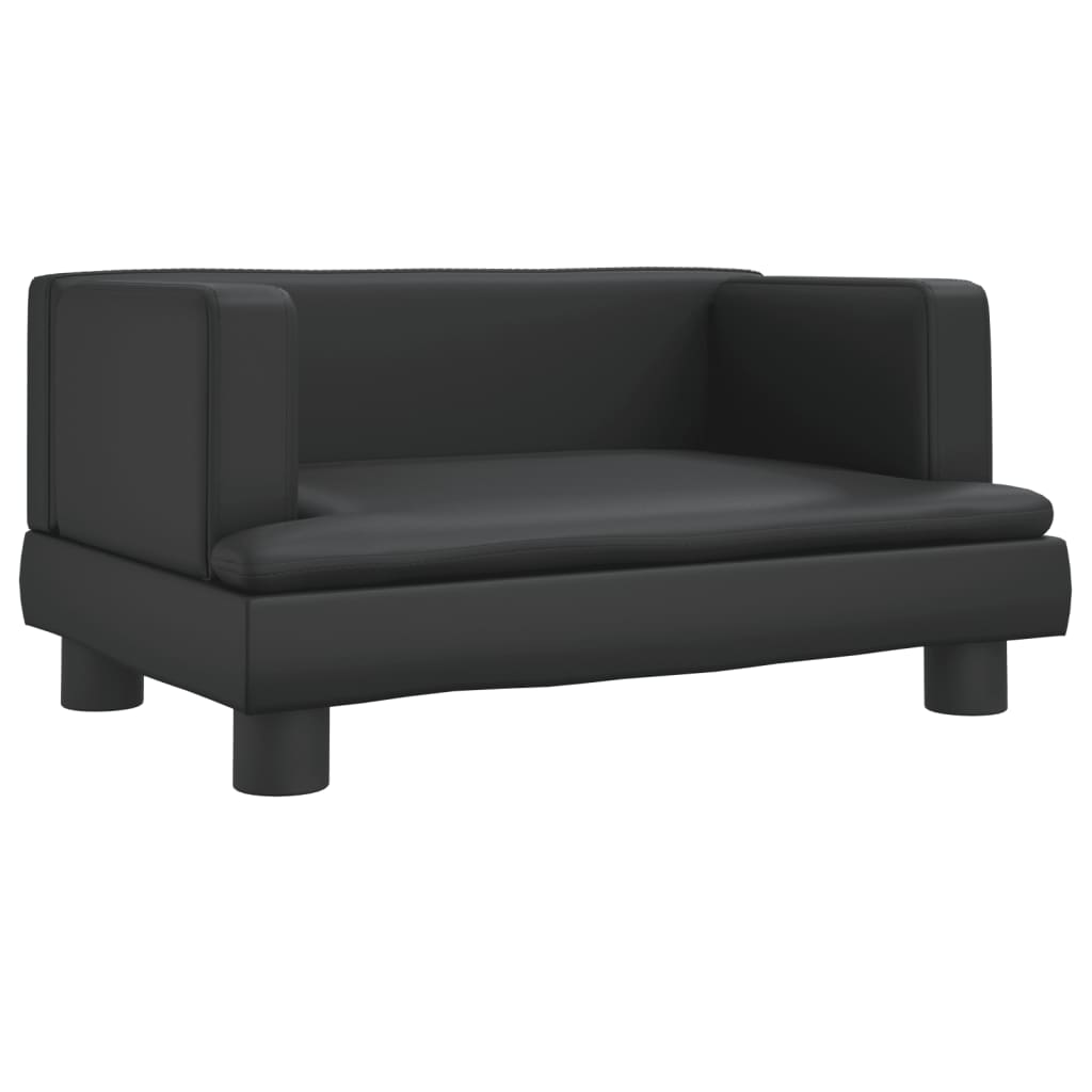 Children's sofa black 60x40x30 cm artificial leather