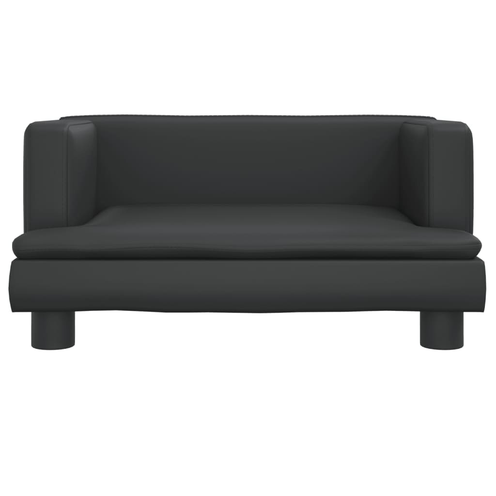 Children's sofa black 60x40x30 cm artificial leather