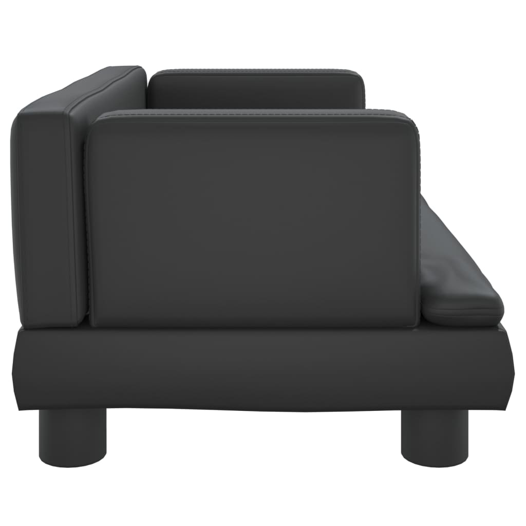 Children's sofa black 60x40x30 cm artificial leather
