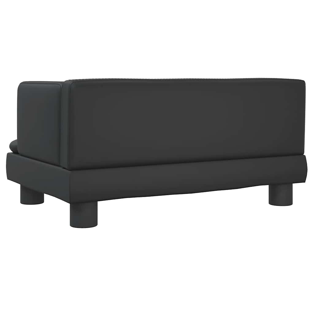 Children's sofa black 60x40x30 cm artificial leather