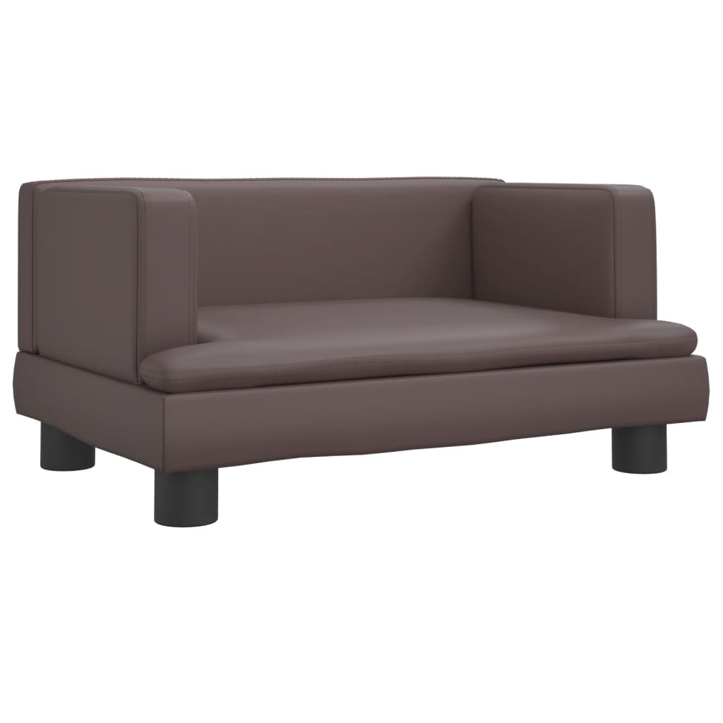 Children's sofa brown 60x40x30 cm artificial leather