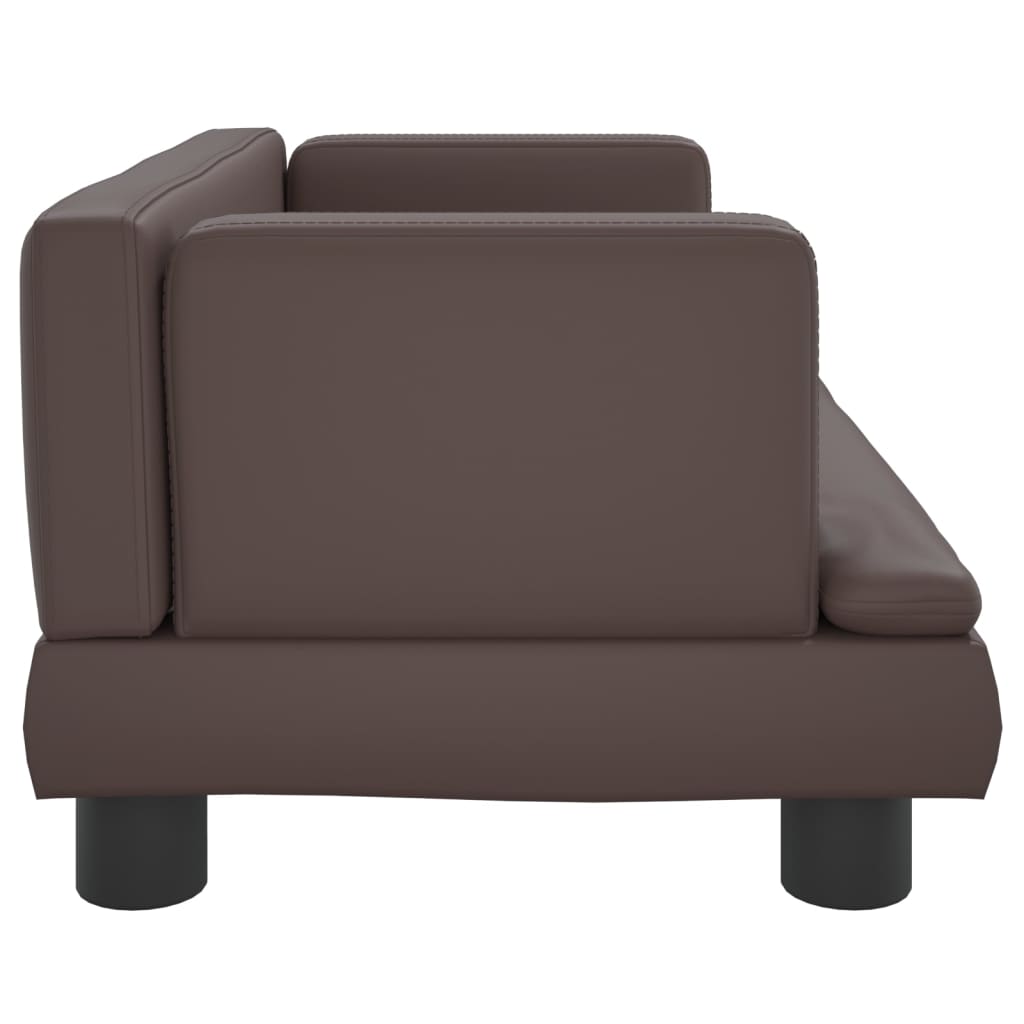 Children's sofa brown 60x40x30 cm artificial leather