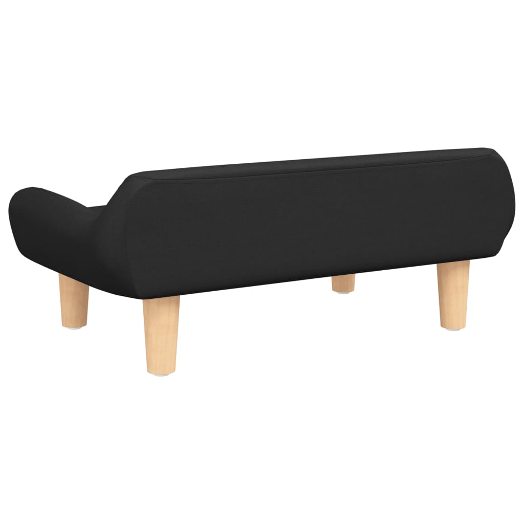 Canapé enfant noir 70x40x24 cm tissu