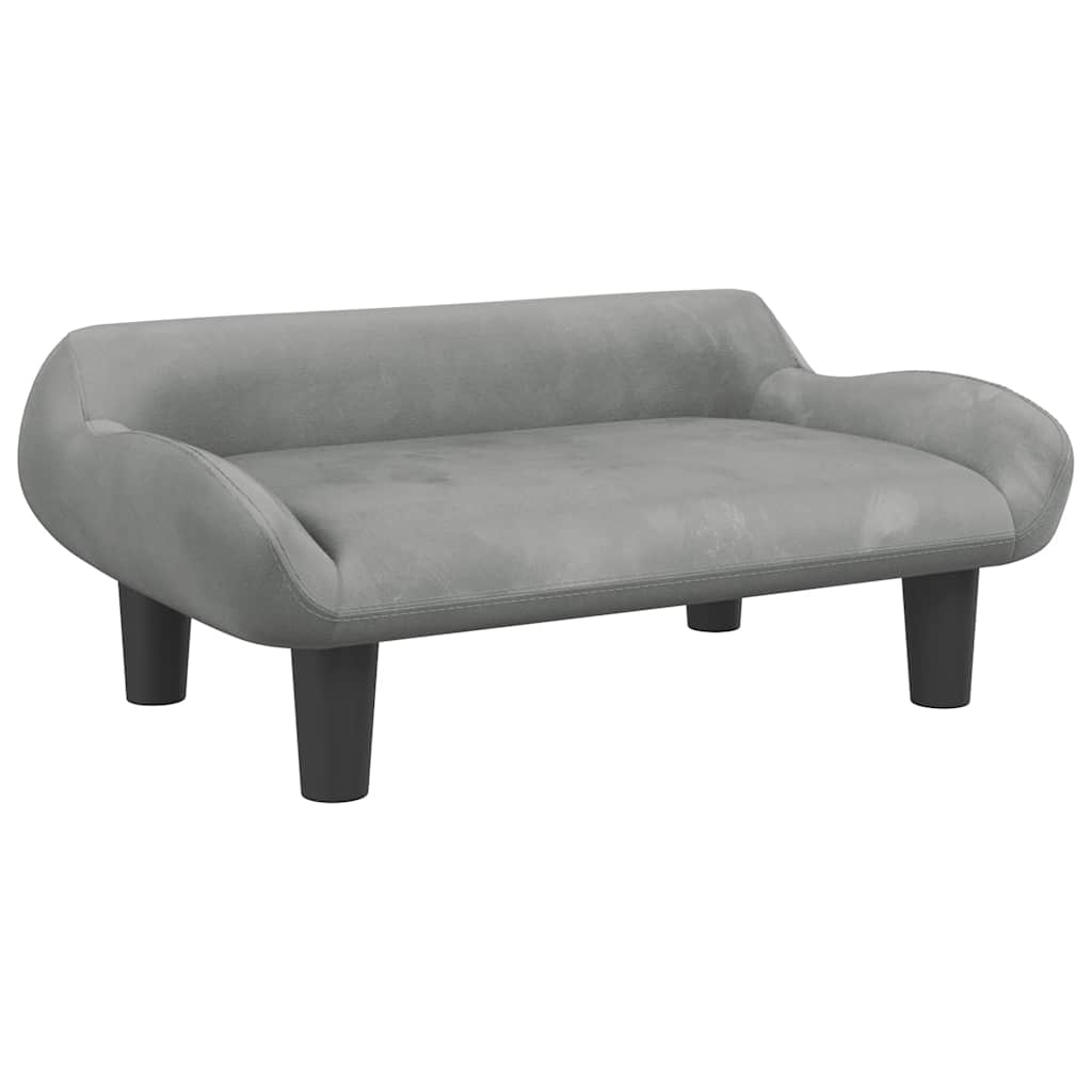 Children's sofa light grey 70x40x24 cm velvet