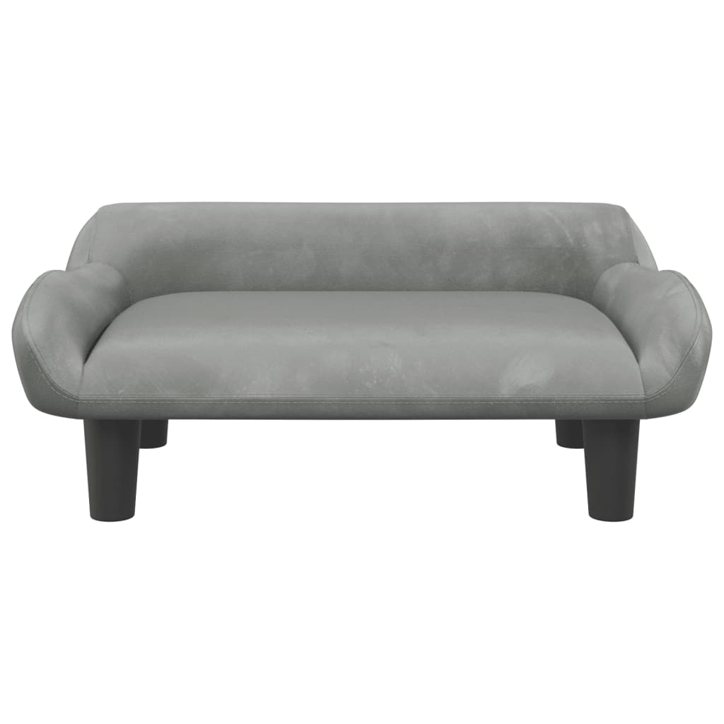 Children's sofa light grey 70x40x24 cm velvet