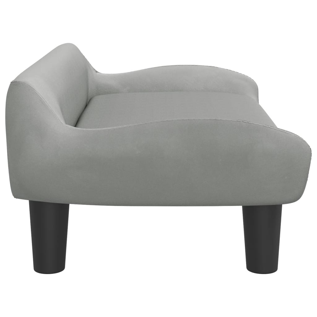 Children's sofa light grey 70x40x24 cm velvet