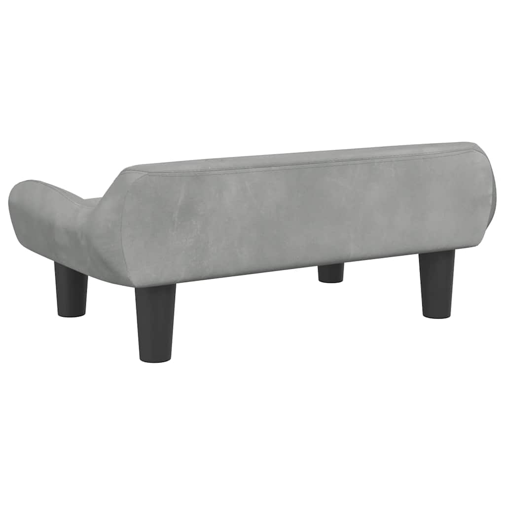 Children's sofa light grey 70x40x24 cm velvet