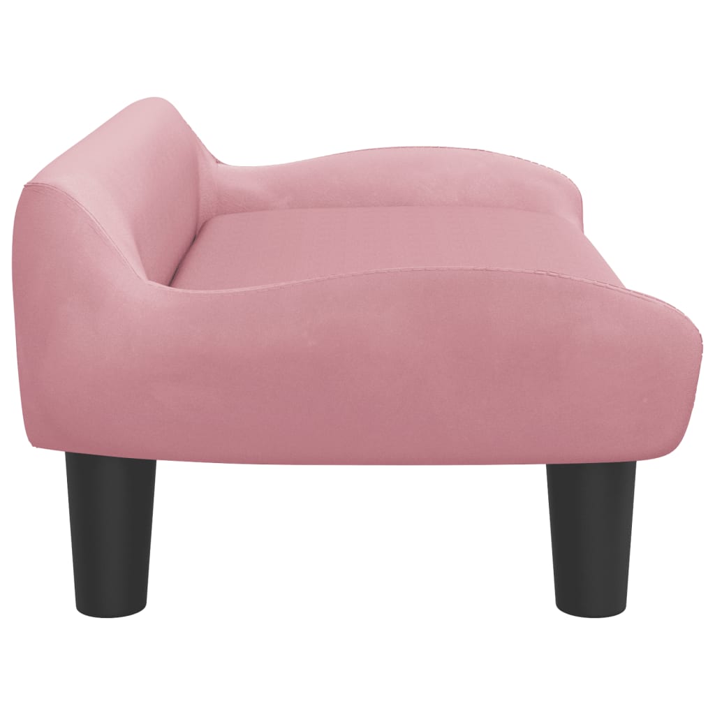 Canapé enfant rose 70x40x24 cm velours