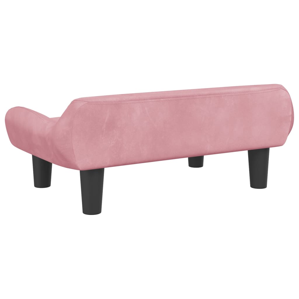 Canapé enfant rose 70x40x24 cm velours