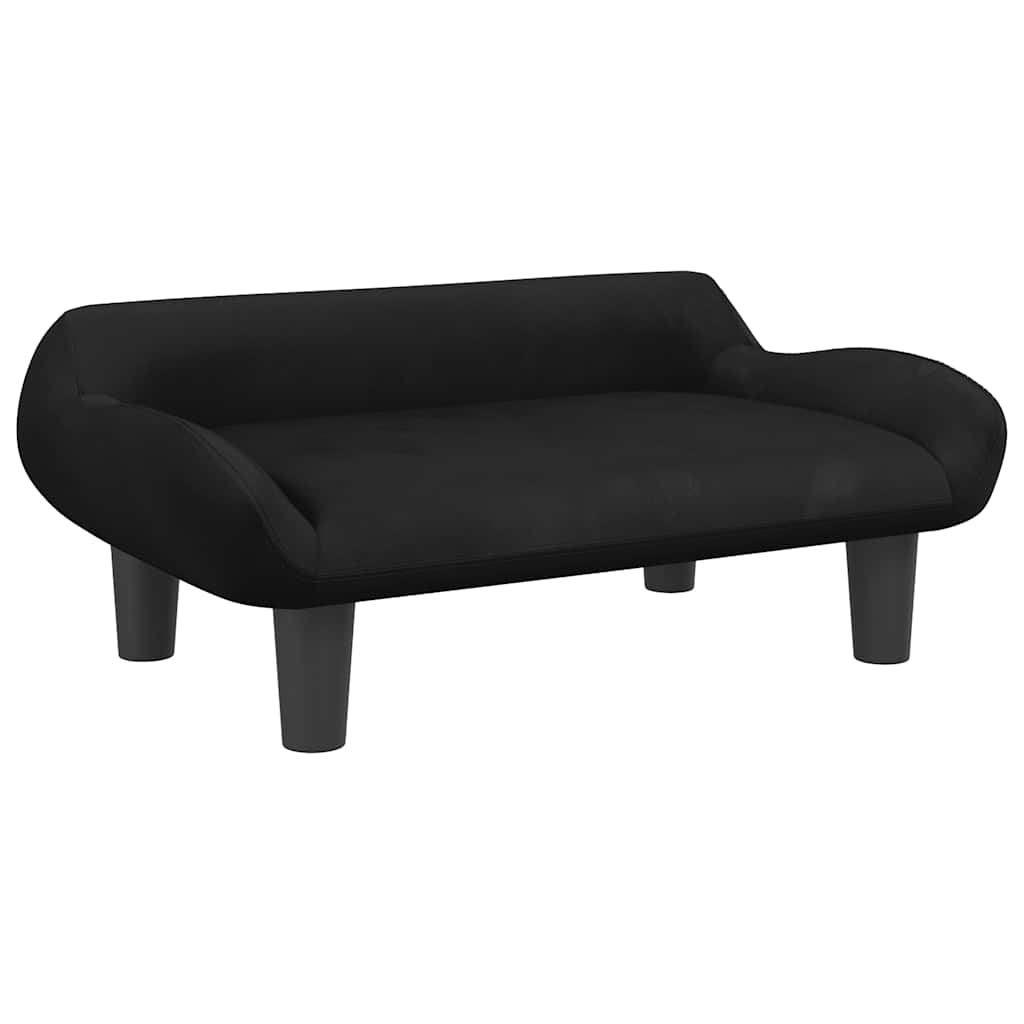 Canapé enfant noir 70x40x24 cm velours