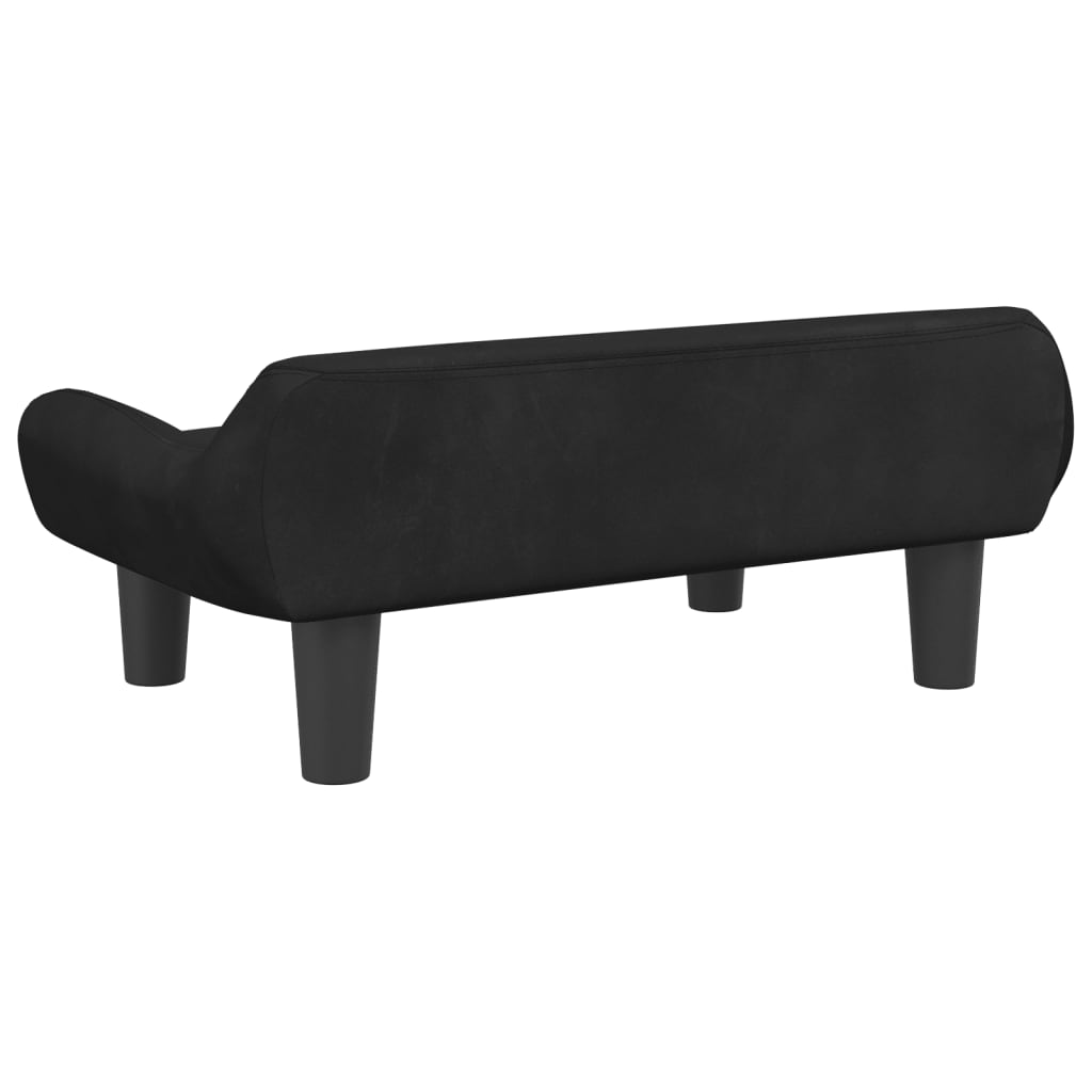 Canapé enfant noir 70x40x24 cm velours
