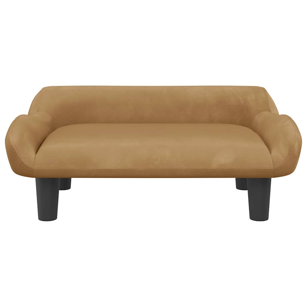 Canapé enfant marron 70x40x24 cm velours