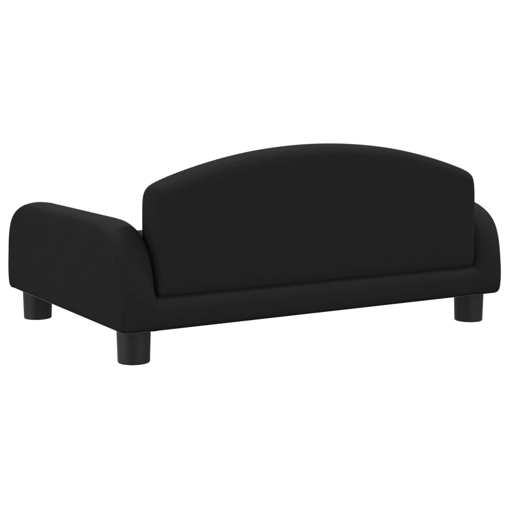 Canapé enfant noir 70x45x30 cm tissu