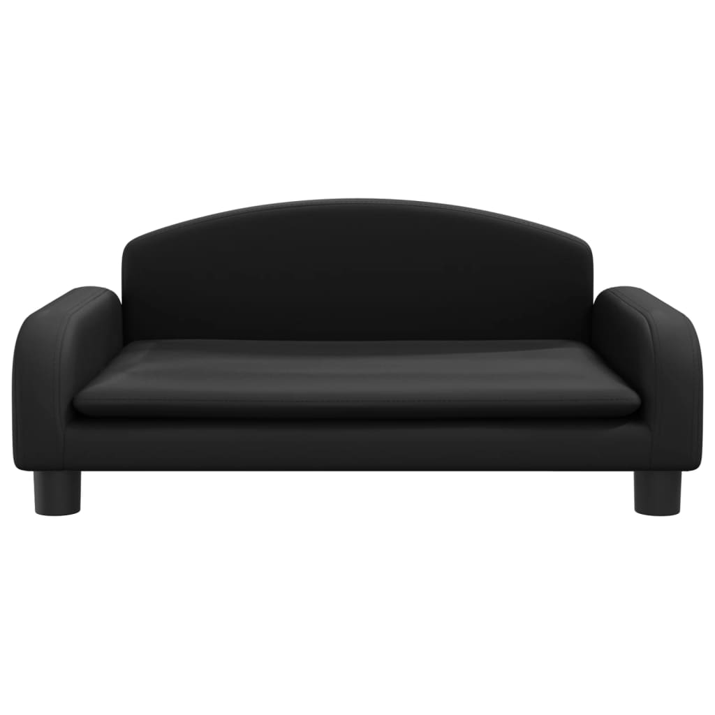 Children's sofa black 70x45x30 cm artificial leather