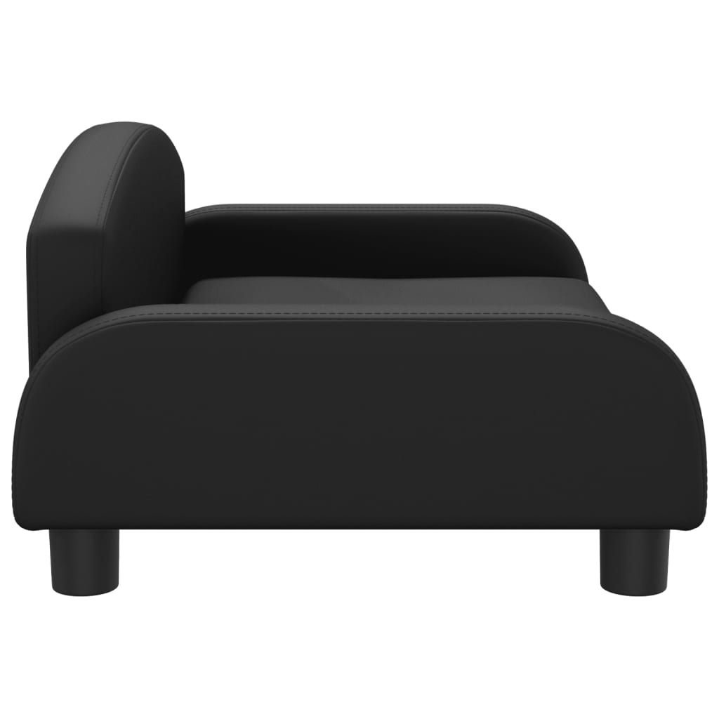 Children's sofa black 70x45x30 cm artificial leather