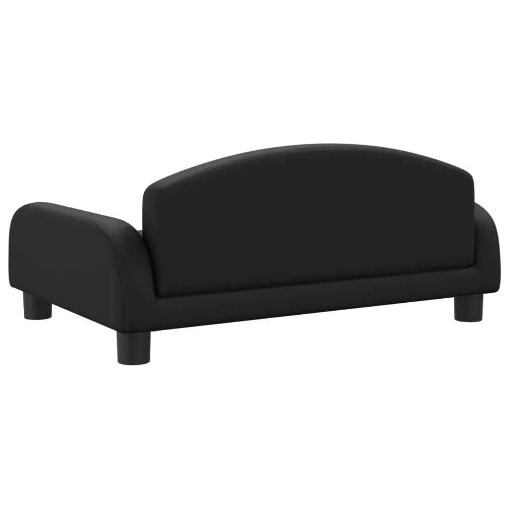 Children's sofa black 70x45x30 cm artificial leather