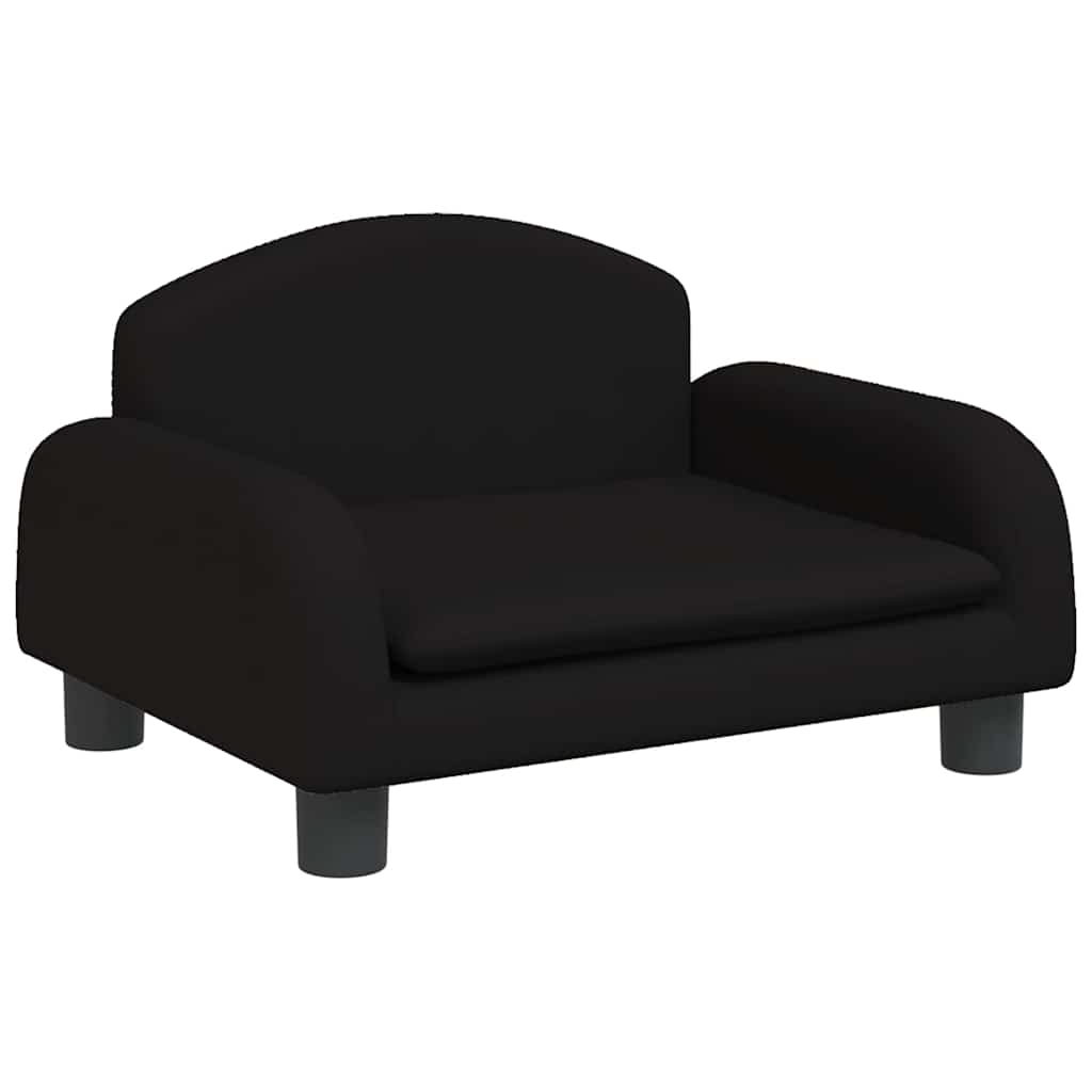 Children's sofa black 50x40x30 cm fabric