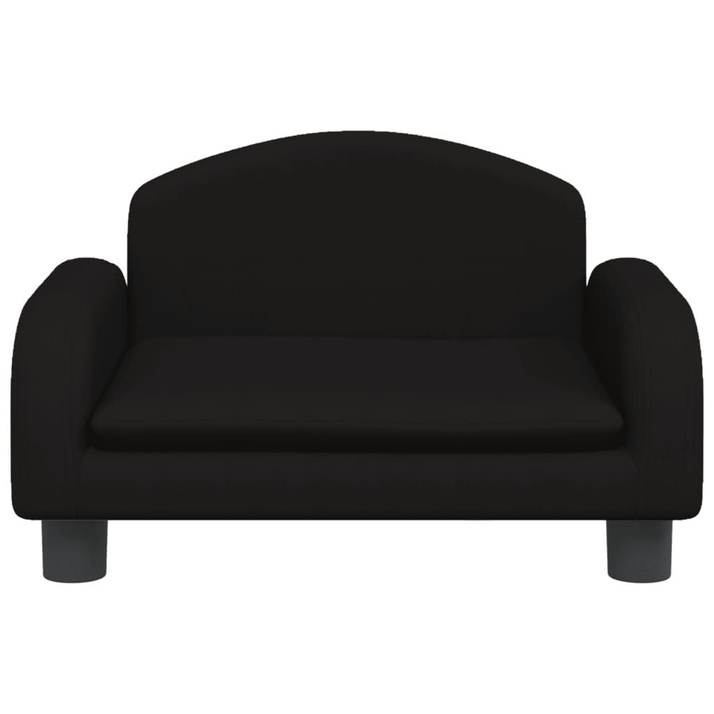 Children's sofa black 50x40x30 cm fabric
