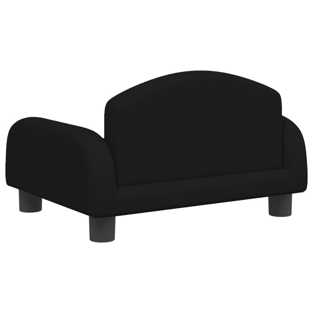 Children's sofa black 50x40x30 cm fabric