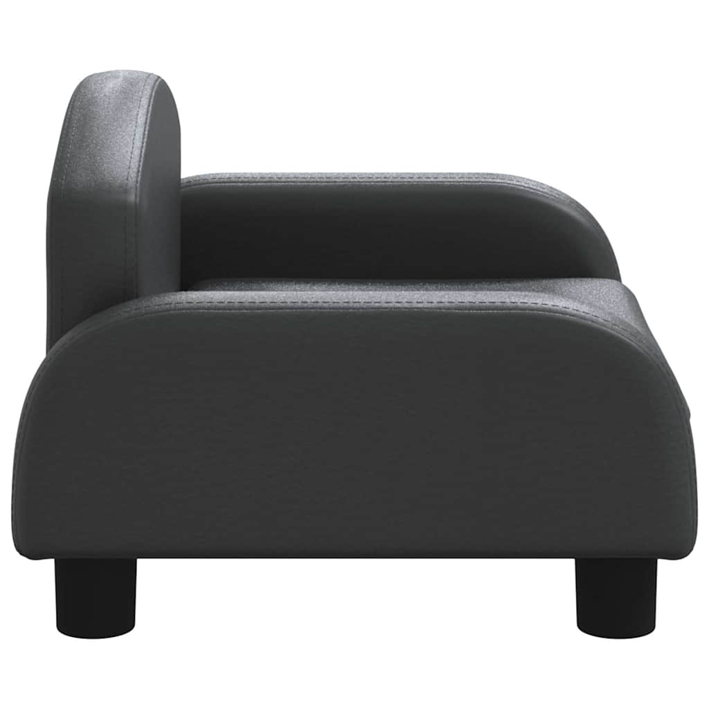 Children's sofa black 50x40x30 cm artificial leather