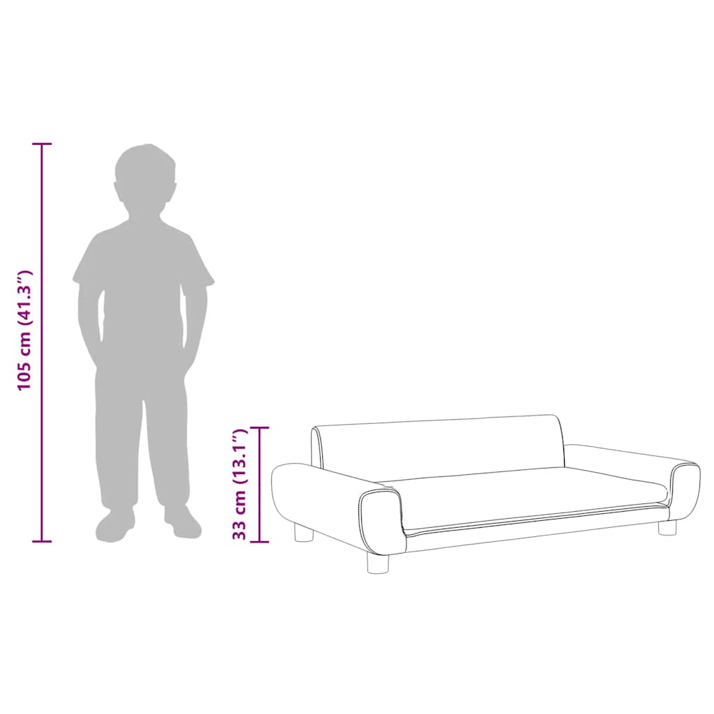 Kindersofa Dunkelgrau 100x54x33 cm Samt