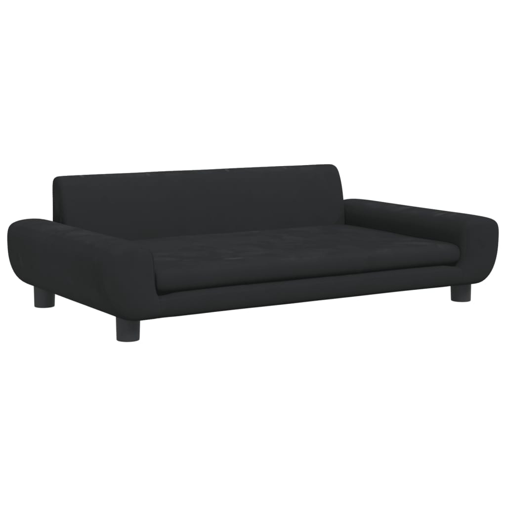Children's sofa black 100x54x33 cm velvet