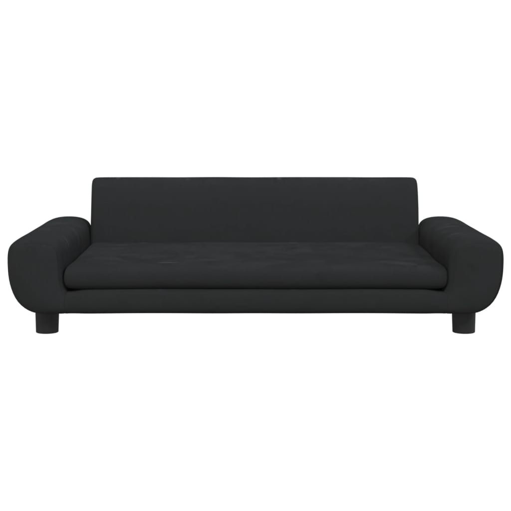 Children's sofa black 100x54x33 cm velvet
