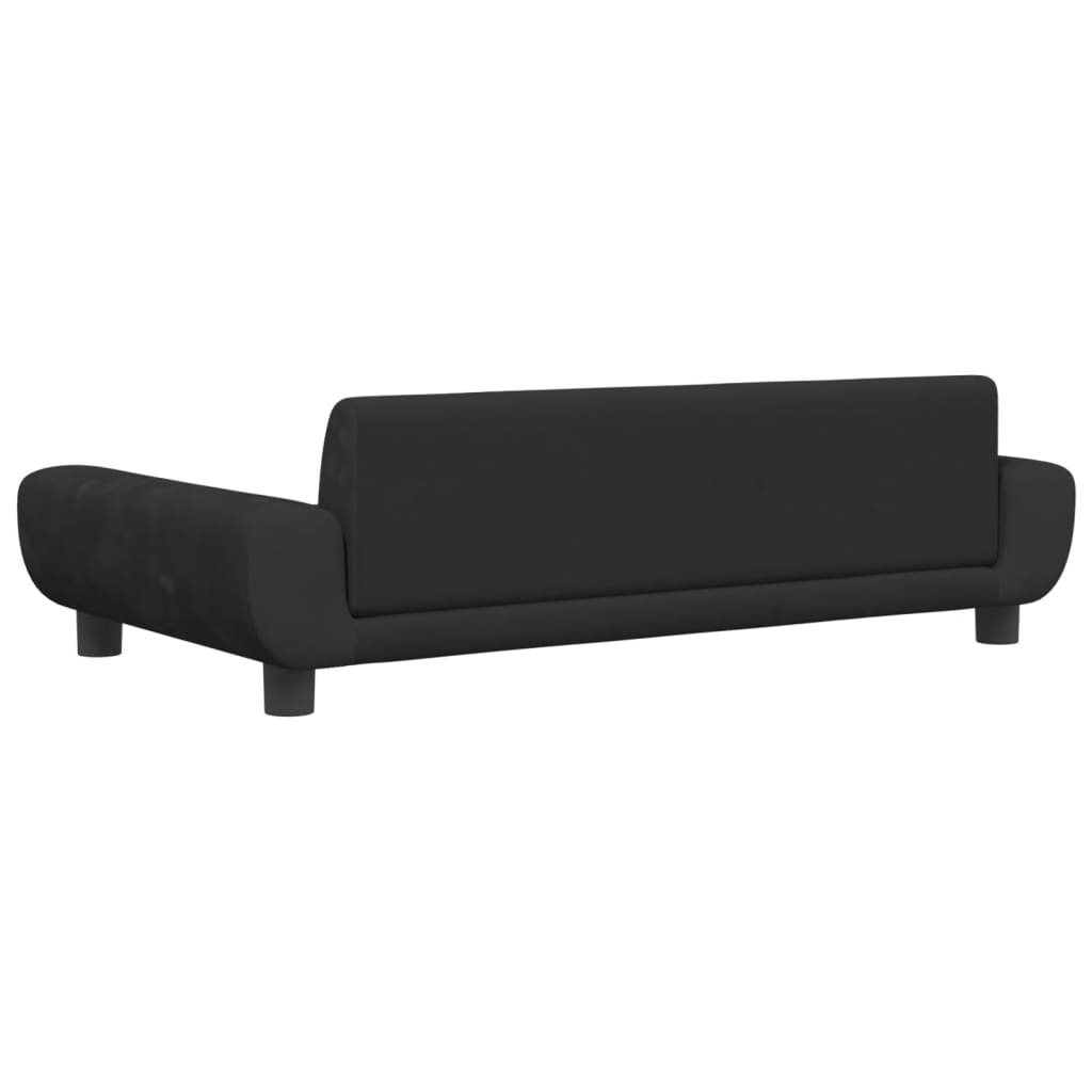 Children's sofa black 100x54x33 cm velvet