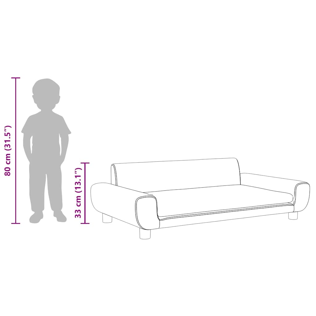 Children's sofa black 100x54x33 cm velvet