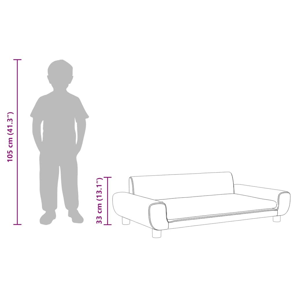 Children's sofa black 100x54x33 cm velvet