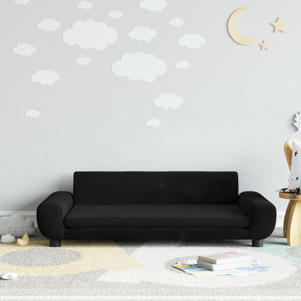 Children's sofa black 100x54x33 cm velvet