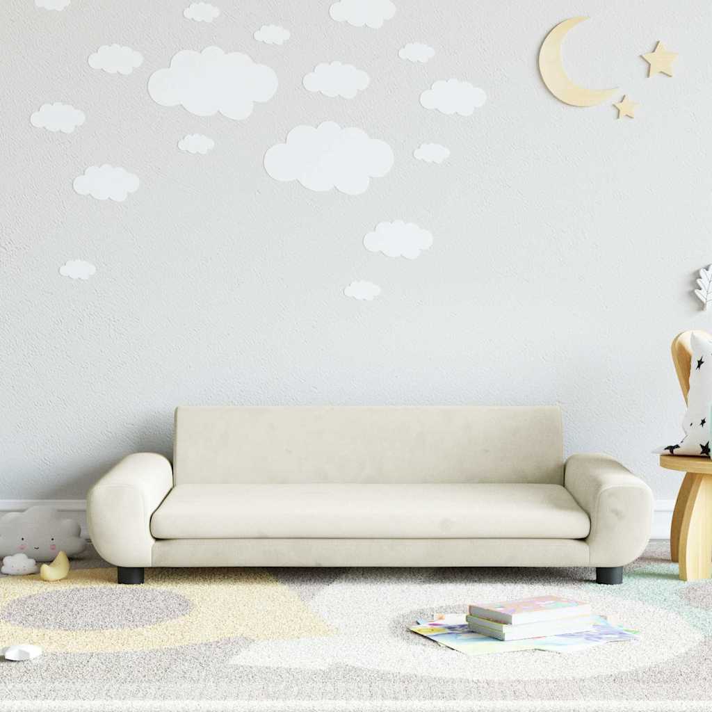 Children's sofa cream 100x54x33 cm velvet
