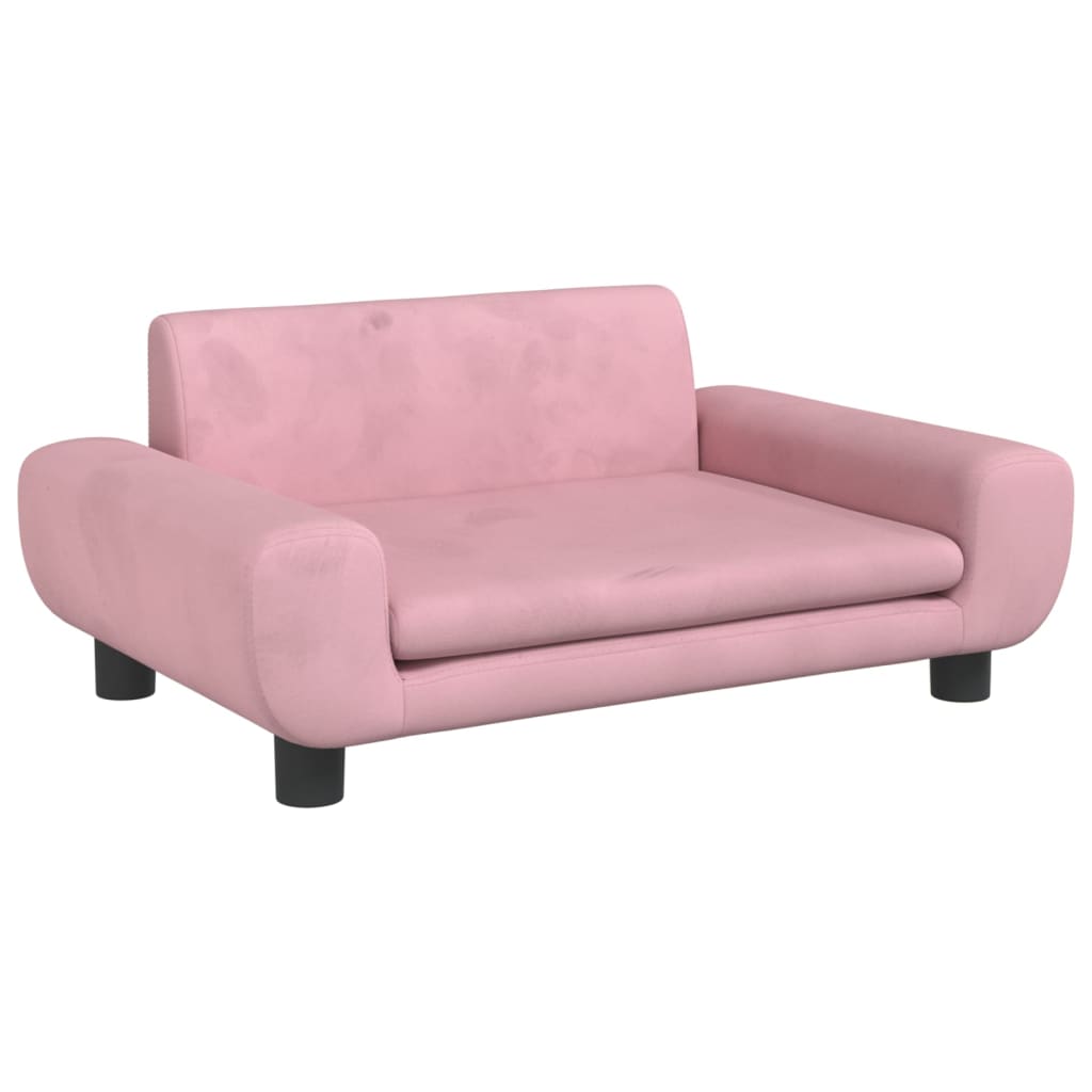 Children's sofa pink 70x45x33 cm velvet