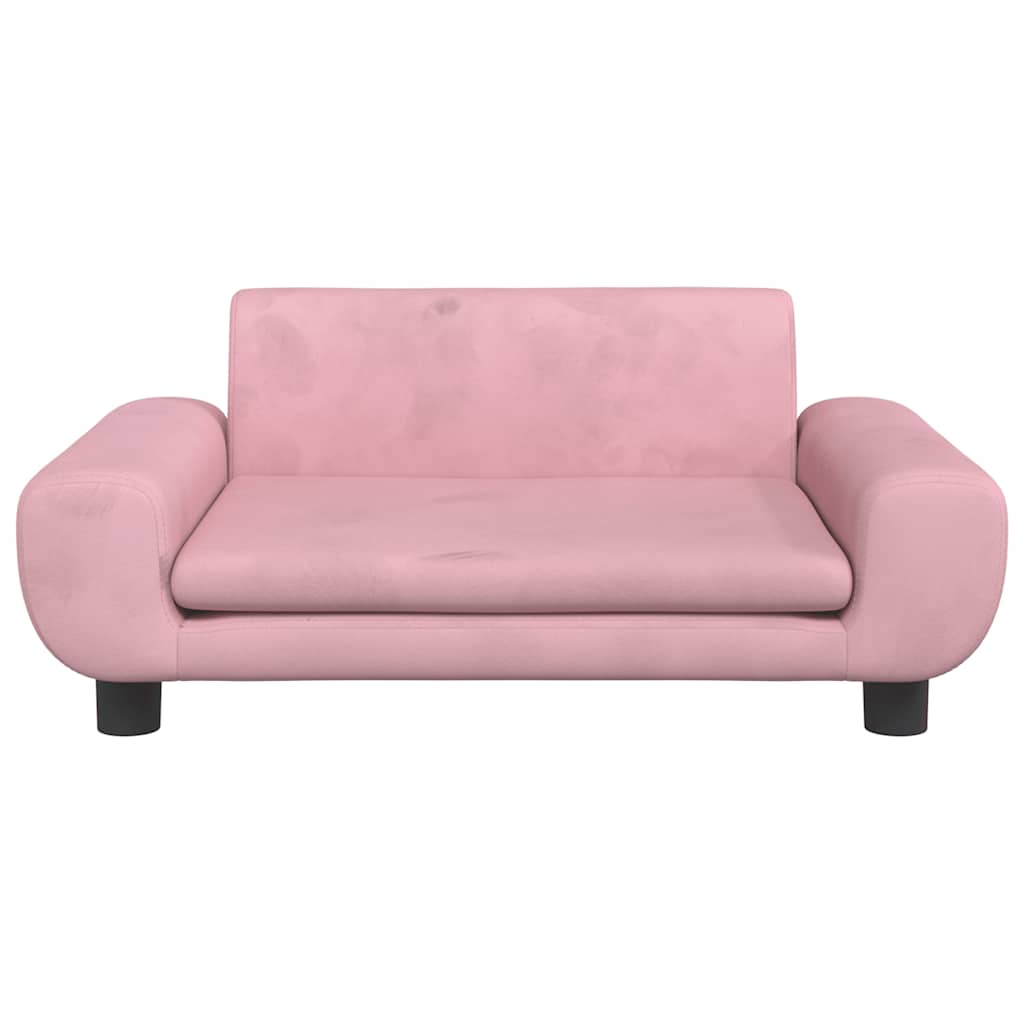 Children's sofa pink 70x45x33 cm velvet