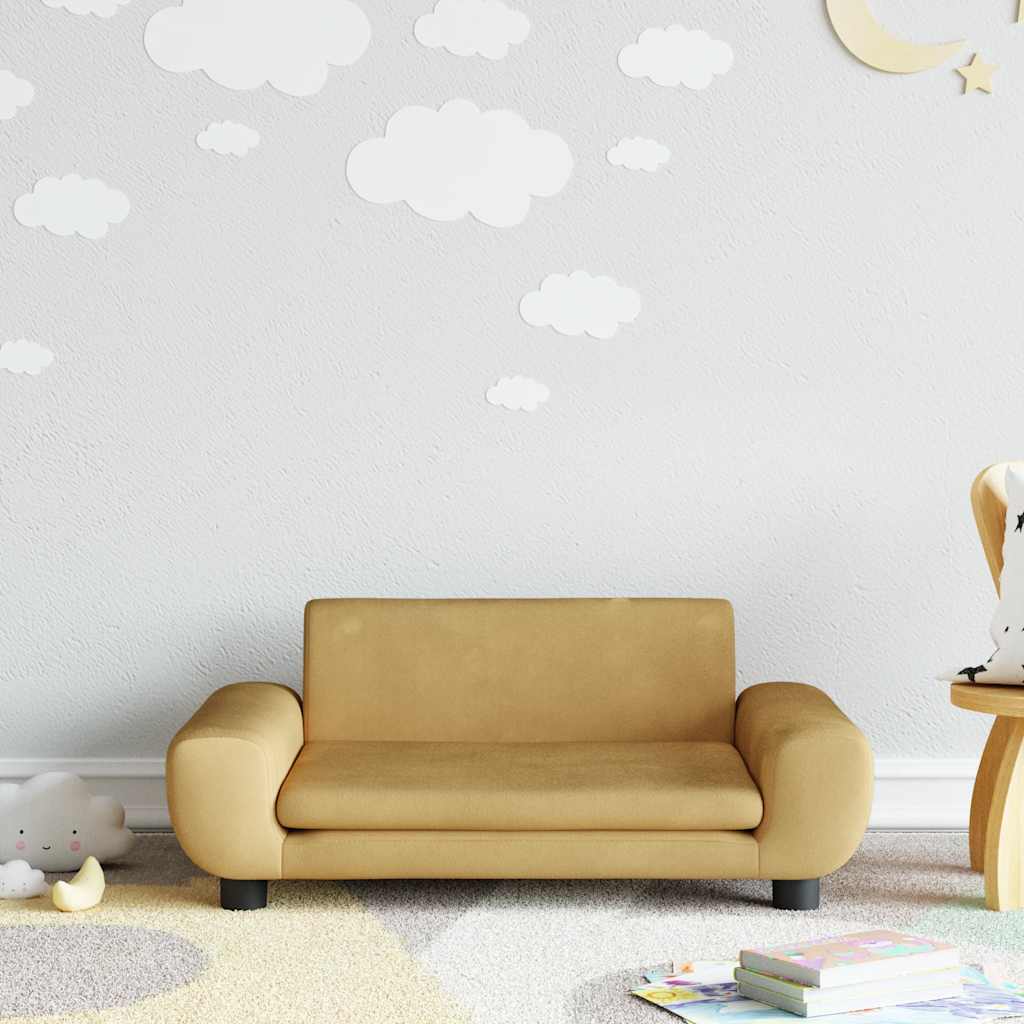 Children's sofa brown 70x45x33 cm velvet