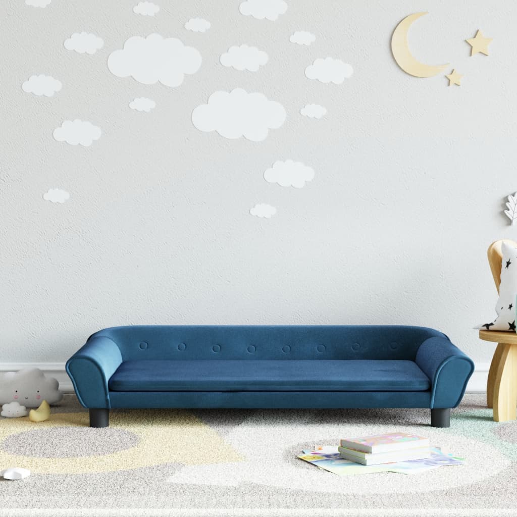 Children's sofa blue 100x50x26 cm velvet