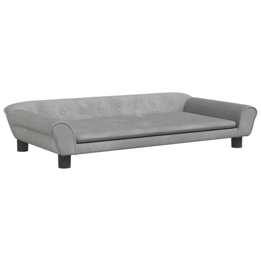 Children's sofa light grey 100x50x26 cm velvet