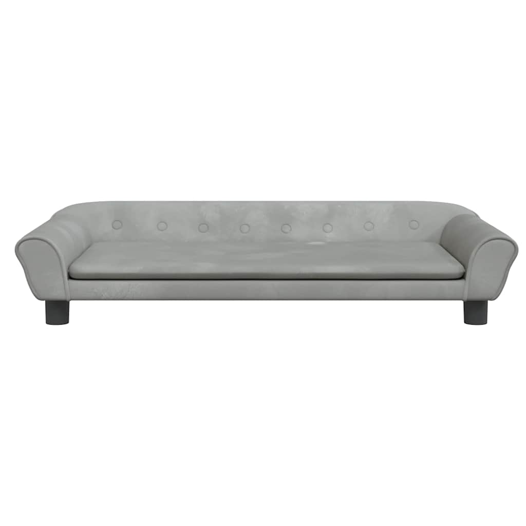 Children's sofa light grey 100x50x26 cm velvet