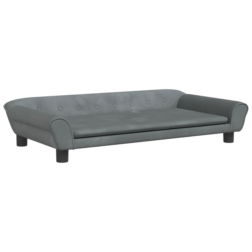 Children's sofa dark grey 100x50x26 cm velvet