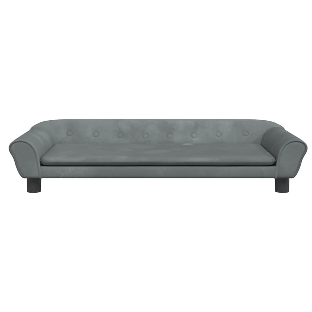Children's sofa dark grey 100x50x26 cm velvet