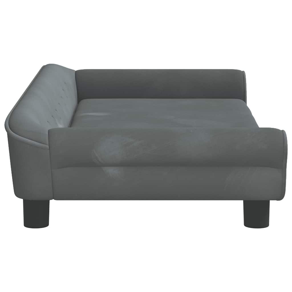 Children's sofa dark grey 100x50x26 cm velvet