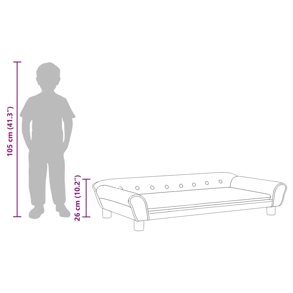 Children's sofa dark grey 100x50x26 cm velvet